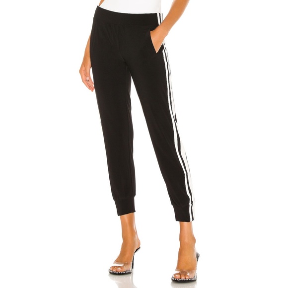Norma Kamali Pants - Norma Kamali Black Side Stripe Jog Pants Size M